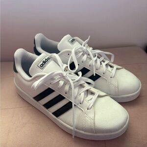 Women’s Adidas White and Black Sneakers